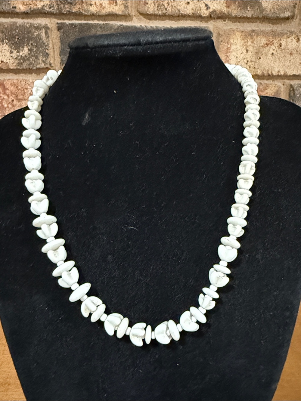 Vintage carved puka shell necklace